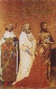unknow artist The Wilton Diptych,Richard ii presented to the Virgin and Child by his patron Saint John the Baptist and Saints Edward and Edmund Germany oil painting reproduction